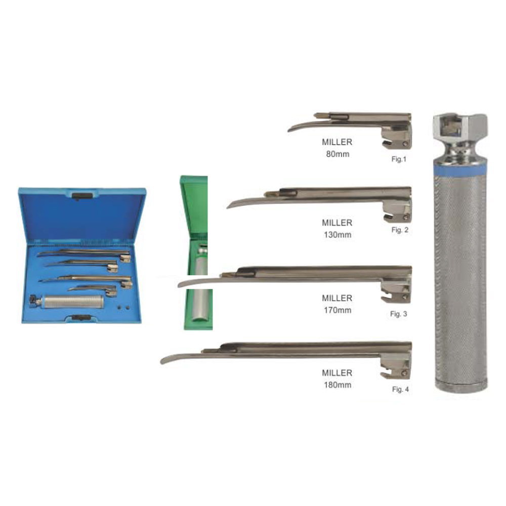Miller Laryngoscope Fiber Optic Complete Set With Auto Scope Set